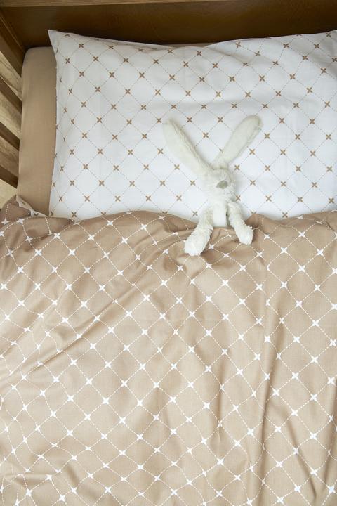 Actual product image Meyco X MrsKeizer bed linen 100x135cm Louis taupe-white