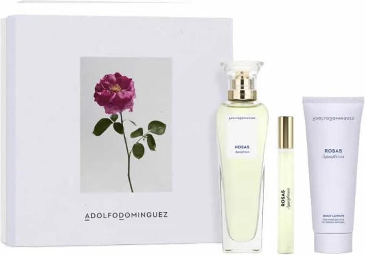 Actual product image Adolfo Dominguez AD Agua Fresca De Rosas Eau De Toilette Spray 120ml Set of 3 items (Eau de toilette, 120 ml)