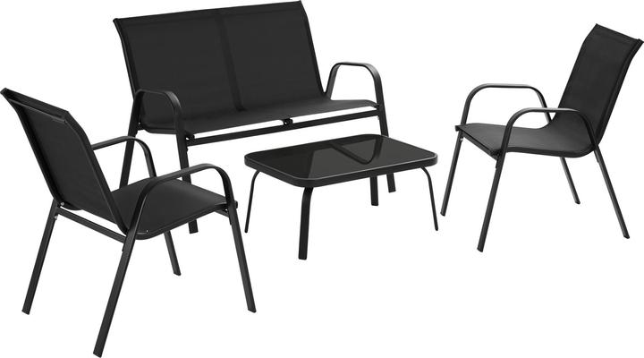 tectake Seating group Nora for 4 people, Textilene fabric (111 cm)