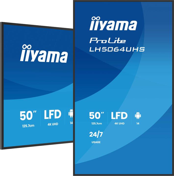 Actual product image iiyama 139.0cm(55") LH5564UHS-B1AG 16:9 2xHDMI+USB-C (Speditionsversand) (3840 x 2160 Pixels, 55")