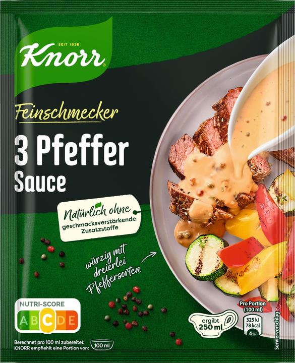 Produktbild Knorr Feinschmecker 3 Pfeffer Sauce 1/4l (40 g)