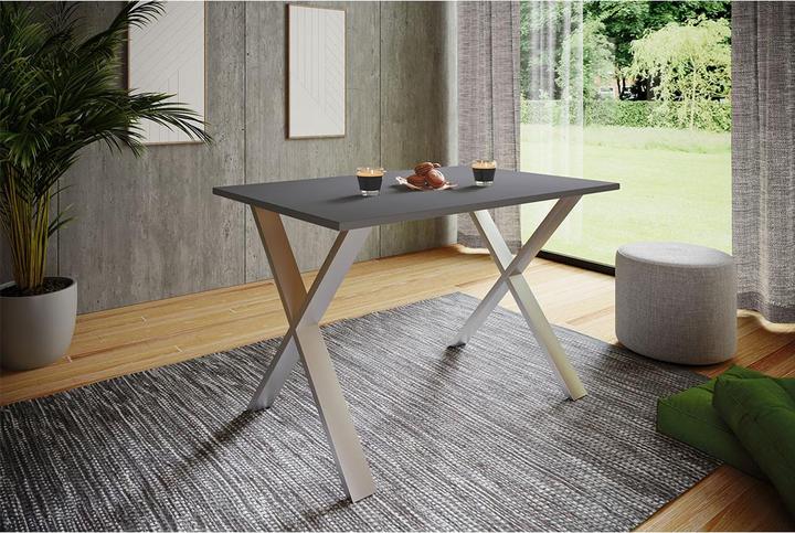 Produktbild Ebuy24 Esstisch XonaX silberfarben (140 x 50 x 76 cm)