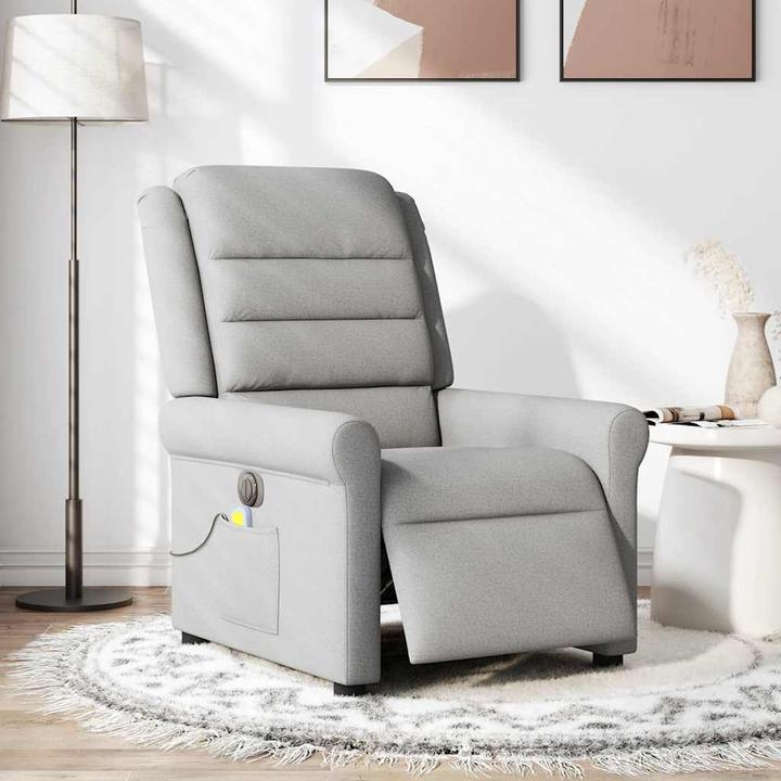 Immagine prodotto VidaXL Poltrona massaggiante elettrica in tessuto grigio nuvola
