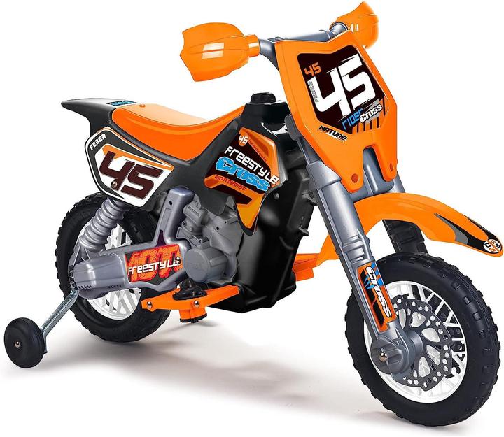 Produktbild Feber Orangefarbenes 6-V-Batterie-Cross-Motorrad für Kinder