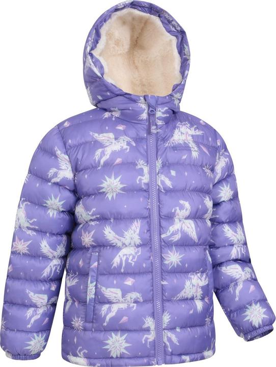 Actual product image Mountain Warehouse Childrens/Kids Seasons Unicorn Faux Fur Lined Padded Jacket (140)