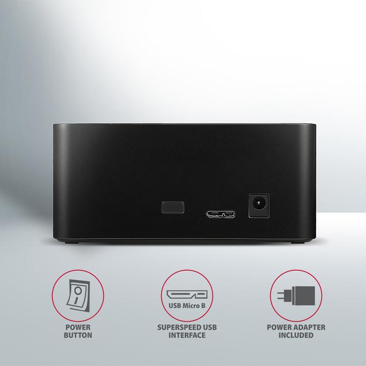 Immagine prodotto Axagon ADSA-SN Storage Drive Docking Station USB 3.2 Gen 1 (3.1 Gen 1) Type-A Nero (2.5", 3.5")
