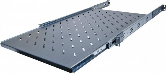Produktbild Dexlan 19" ausziehbarer Fachboden 1 HE 750mm T schw. - Rack-Schiene(n)