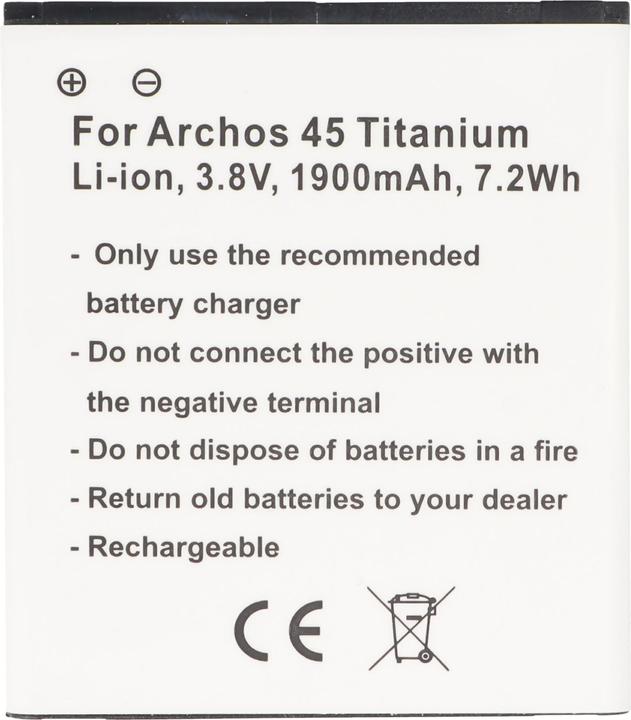 Actual product image AccuCell Akku den Archos 45 Titanium Akku AC45TI