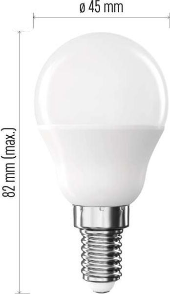 Actual product image Emos LED lamp Basic Mini Globe / E14 / 5.5 W (40 W) / 470 lm / Warm white (E14, 5.50 W, 470 lm, 1 x, F)