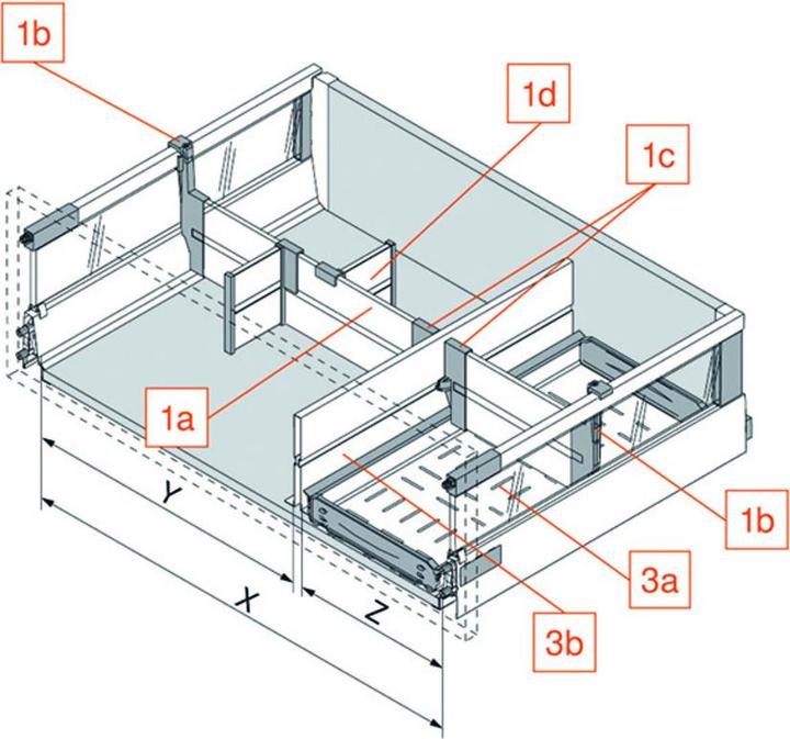 Actual product image Blum Cross-rail mounting ORGA-LINE for railing C