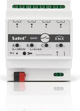 Actual product image Satel KNX 4-channel switching actuator KNX-SA41 (Switch actuator)