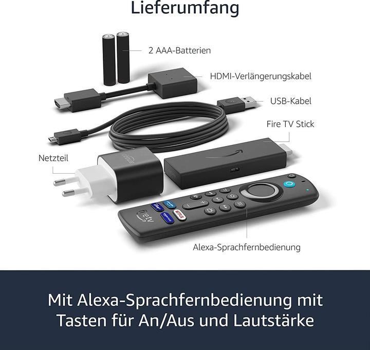 Produktbild Amazon Fire TV Stick (2021) inkl Alex Sprachfernbedienung (8 GB, Fire OS)