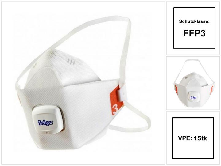 Actual product image Dräger X-plore®1930 FFP3 face mask respirator with valve size M/L EN 149:2001 + A1:2009 (FFP3, 1 x)