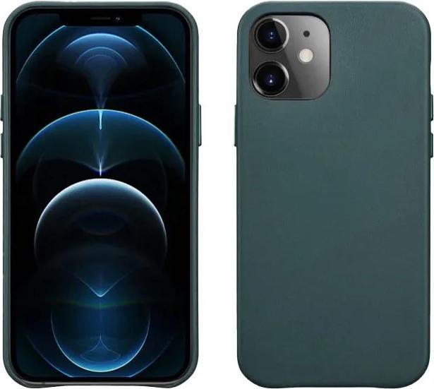 Produktbild iCarer iPhone 12/12 Pro - Echtleder Back Cover Etui, grün (RIX1206) (Apple iPhone 12, Apple iPhone 12 Pro)