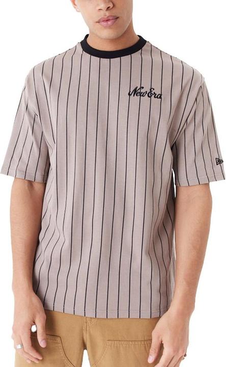 New Era Oversized Shirt - PINSTRIPE ash brown - XXL (XXL)