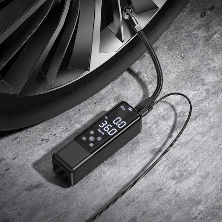 Produktbild Hoco - Car Air Pump May (ZP5) - for Car, Motorcycle, Bike and Basketball, 3.5bar - Black (3.50 Bar)