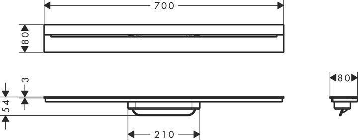Produktbild Axor Drain Fertigset Durschrinne, 700mm, zur Wandmontage, 42525 (700 mm)