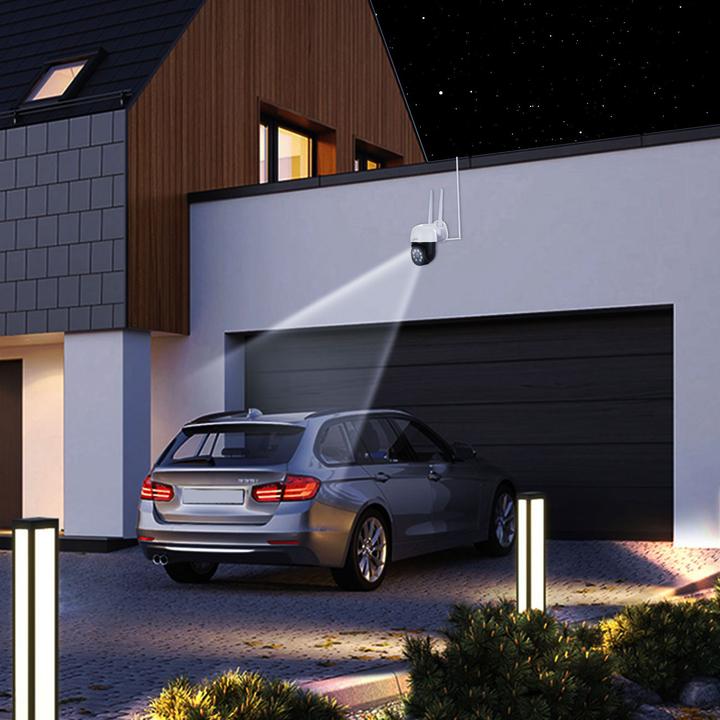 Actual product image Casativo 2er-Set WLAN Outdoor Überwachungskamera 2K: IP66, Pan-Tilt (2304 x 1296 Pixels)