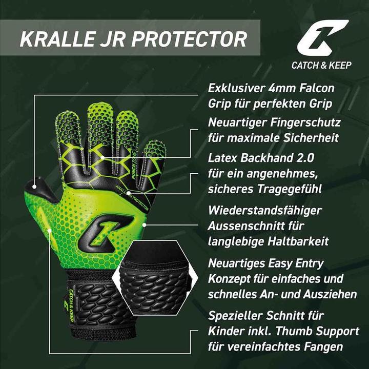 Image du produit Catch & Keep Gants de football Griffe Protector Gr. 3 Vert Gardien de but Gants de gardien de but (3)