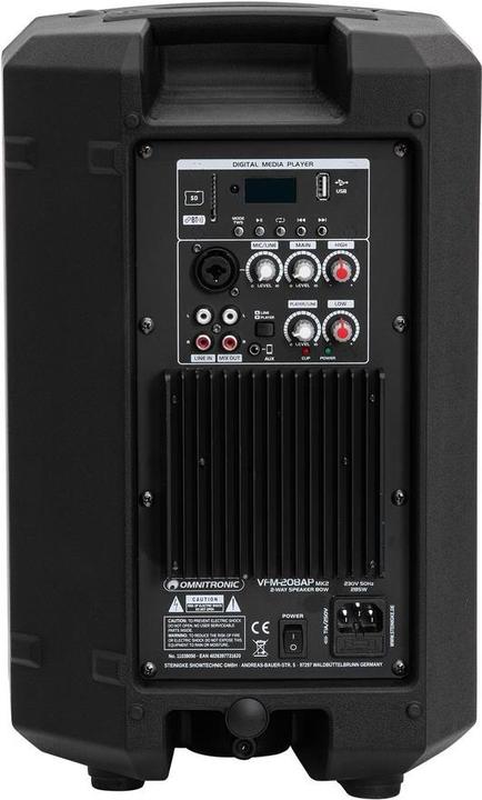Produktbild Omnitronic VFM-208AP MK2 2-Wege Lautsprecher aktiv TWS (Aktiv, 1x 110 W)