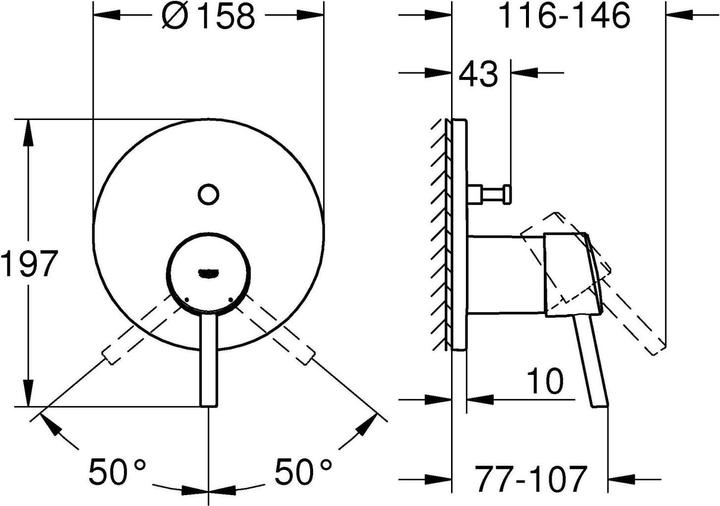 Actual product image Grohe Concetto single-lever bath mixer