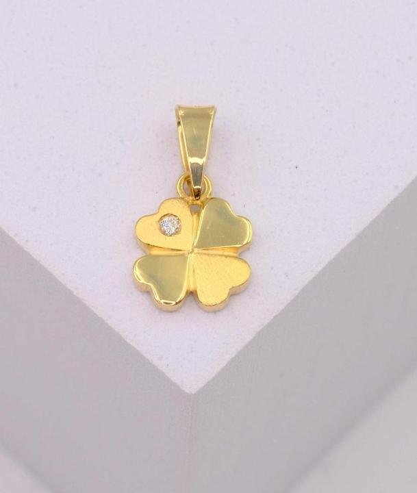 Image du produit Muau Diamond pend cloverleaf yellow gold 750 brilliant 0.01.00ct. 15x8mm (Or jaune 750/18K)