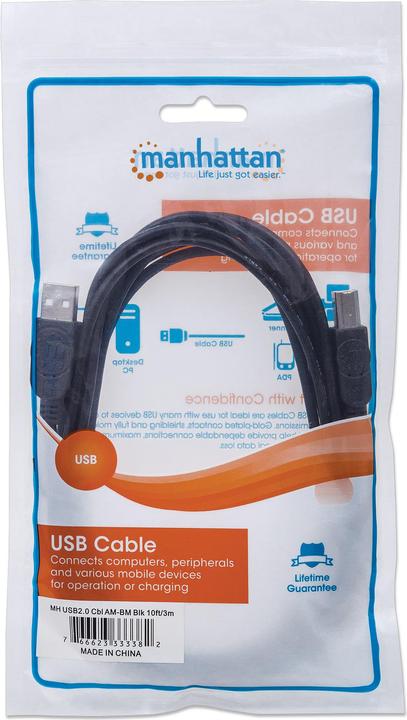 Immagine prodotto Manhattan Cavo di collegamento Hi-Speed USB B (5 m, USB 2.0, 2.50 W)