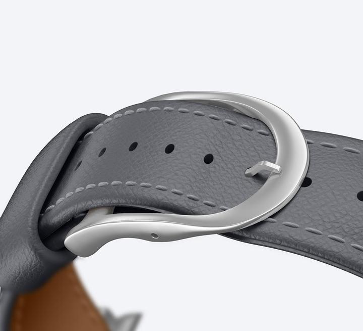 Image du produit Amazingthing Class Band Lederarmband für Apple Watch 45 / 46 / 49 mm - Grau (Acier inoxydable, Cuir pleine fleur)