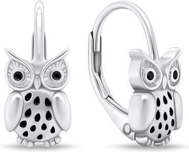 Brilio Silver - Playful silver dangle earrings SoviÄky EA748WBC