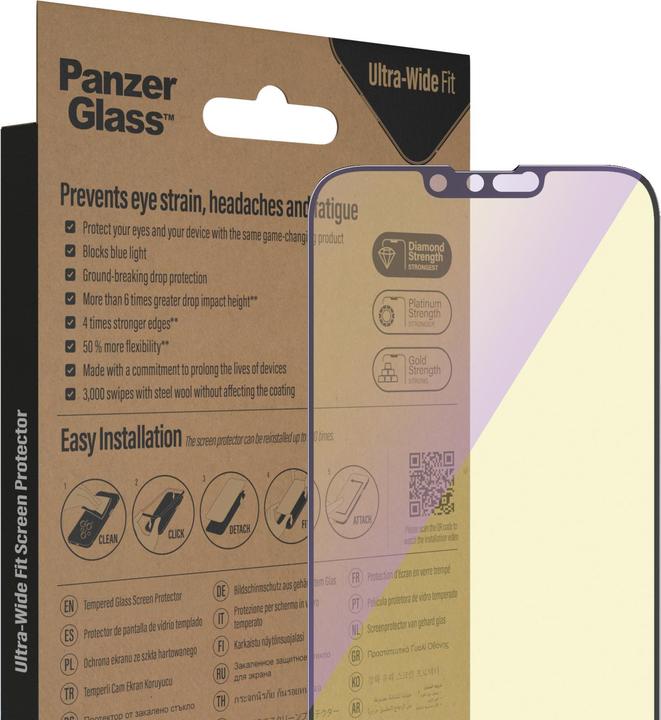 Produktbild PanzerGlass Displayschutz Ultra Wide Anti Bluelight iPhone 14 Plus (1 Stück, Apple iPhone 13 Pro Max, Apple iPhone 14 Plus)