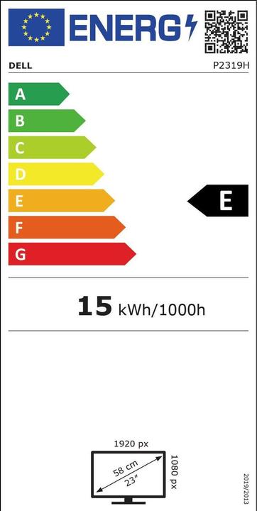 Energy Label Dell P2319h (1920 x 1080 pixels, 23")