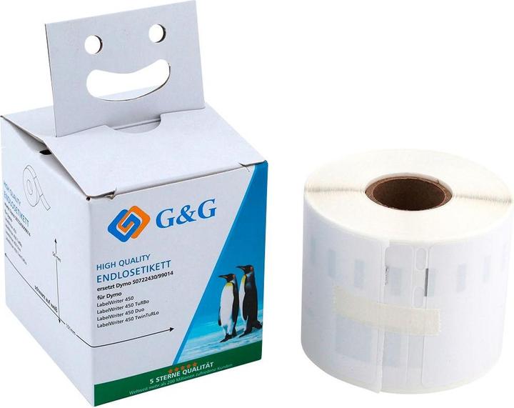 Etichette in rotolo adatte per Dymo nero su bianco, dimensioni mm: 54 x 101, sostituisce: