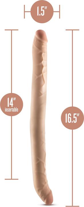 Actual product image Blush dr. skin plus 14” posable double dong beige