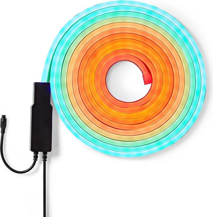 Image du produit Nedis WIFILN51CRGB Smart Full Color LED pásek Wi-Fi | Více barev | 5000 mm | IP65 | 960 lm, F (Multicolore, 500 cm, Intérieur, Extérieur)