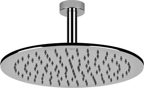 Produktbild Gessi Emporio Antikalk-Kopfbrause D300 mm mit Gelenk und rundem Deckenarm, Rosette D55 mm, Höhe 263