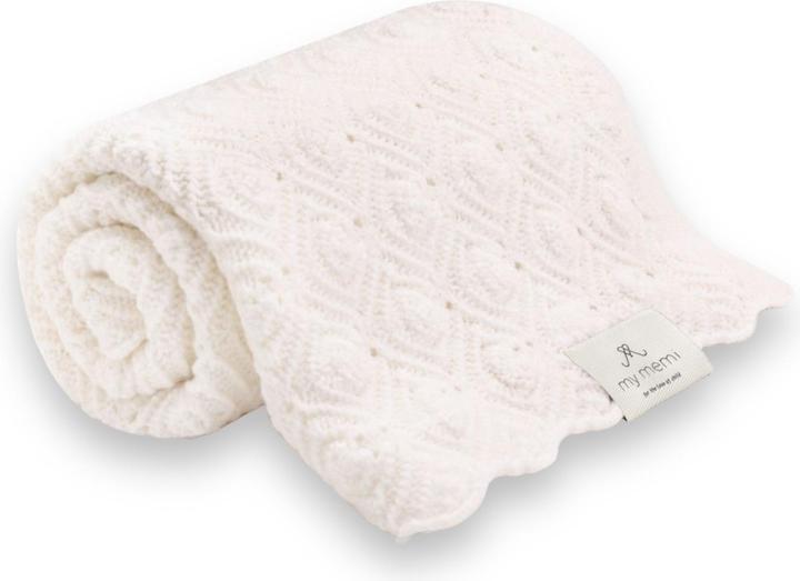 My memi Merino baby blanket - Pearl cream (80 x 100 cm)
