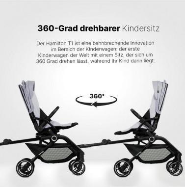 Productafbeelding Hamilton by yoop T1 Grau – Premium Buggy mit MagicFold™ 360Grad drehbar