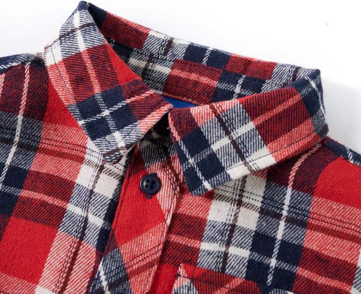 Immagine prodotto VidaXL Camicia da bambino con motivo a quadri rosso e blu navy 104,Materiale: 100 (104)