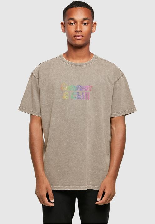 Actual product image Merchcode Summer And Chill Rainbow Acid Washed Heavy Oversized Tee - 112843 (XL)