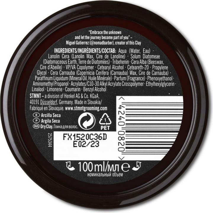 Image du produit STMNT Grooming Goods Clay sec (Gel coiffant, 100 ml)