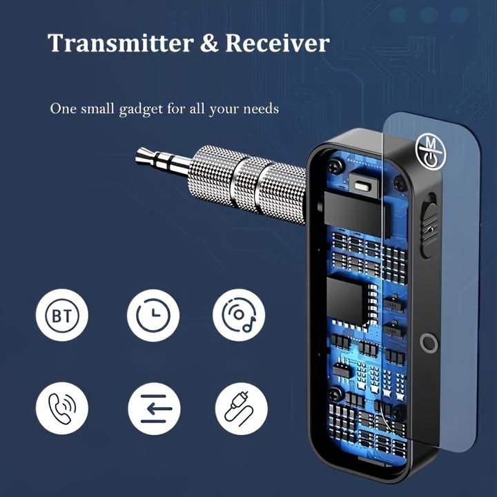 Immagine prodotto PhoneLook Bluetooth 5.0 Audio-Adapter 3,5 mm Dual-Funktion Sender Empfänger USB wiederaufladbar (Trasmettitore e ricevitore)