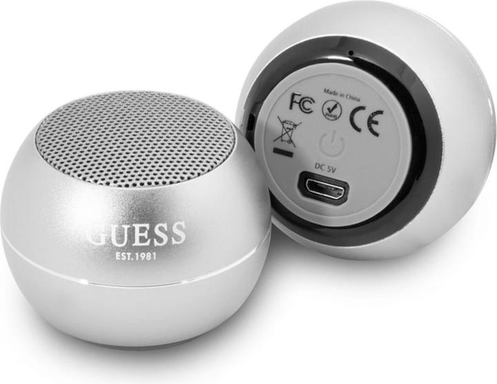 Guess głośnik Bluetooth GUWSALGEG Speaker mini szary/grey (4 h, Rechargeable battery operated)