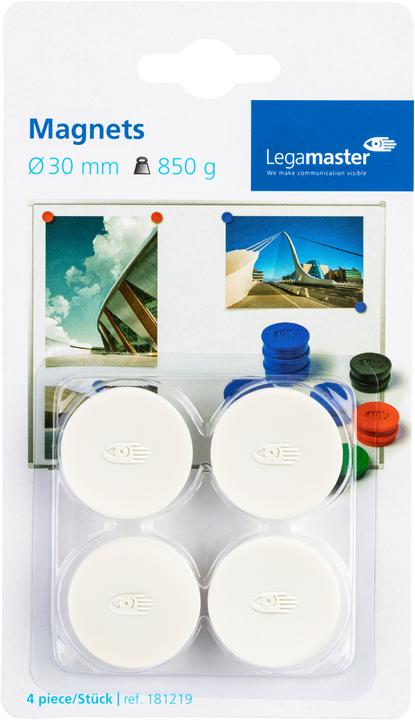 Produktbild Legamaster Haftmagnet 30 mm 4 Stück weiss (1 x)