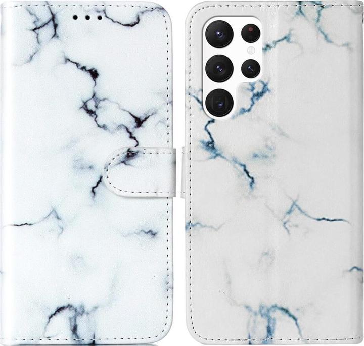 Actual product image Cover-Discount Leather case cover Marble white (Samsung Galaxy S24 Ultra)