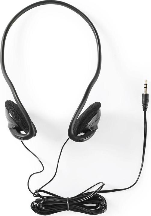 Immagine prodotto Nedis Cuffie on-ear con cavo da 3,5 mm Lunghezza cavo: 2,10 m Nero 2,10 m Nero, Taglia unica (Cablato)