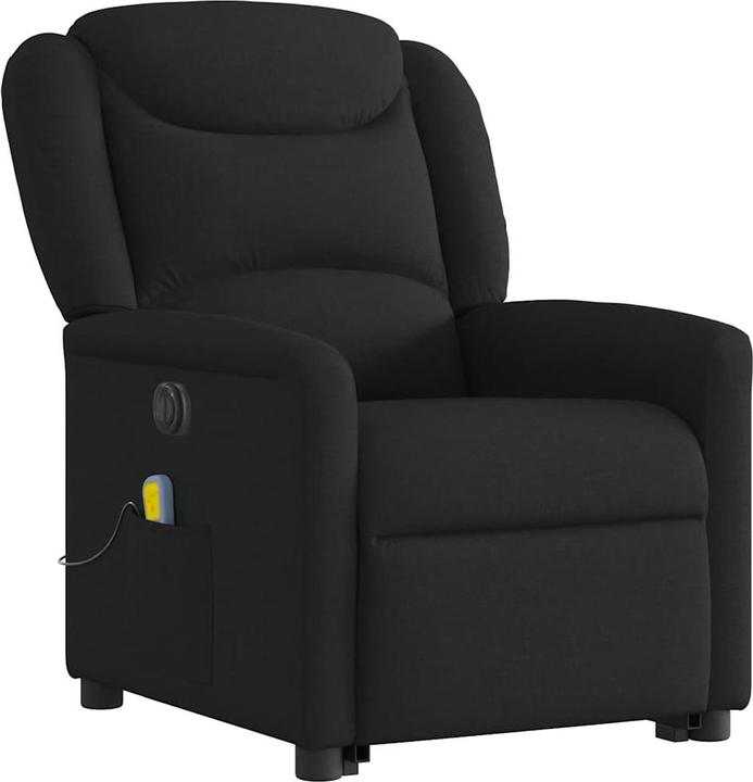 VidaXL Elektrischer Massagesessel mit Aufstehhilfe Schwarz Stoff