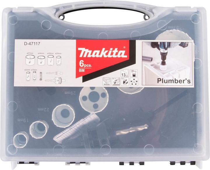 Produktbild Makita Lochsägenset Sanitär 6tlg (19, 22, 29, 38, 44, 57 mm)