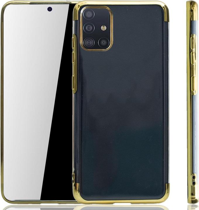 Produktbild König Design Handyhülle für Samsung Galaxy A51 Schutzcase Backcover Bumper Etuis Rahmen Gold (Samsung Galaxy A51)