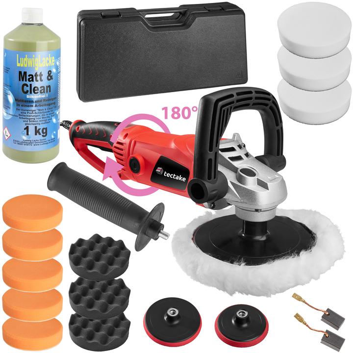 Produktbild tectake Poliermaschine inkl. Schleifpaste und Zubehör 18-tlg.