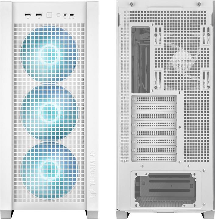 Actual product image ASUS TUF Gaming GT302 TG ARGB White (mATX, Mini-ITX, ATX)